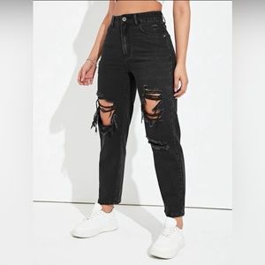 shein ripped mom fit jeans
